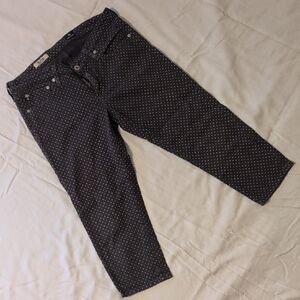 AG Adriano Goldschmied Black Polka Dot Cropped Jeans